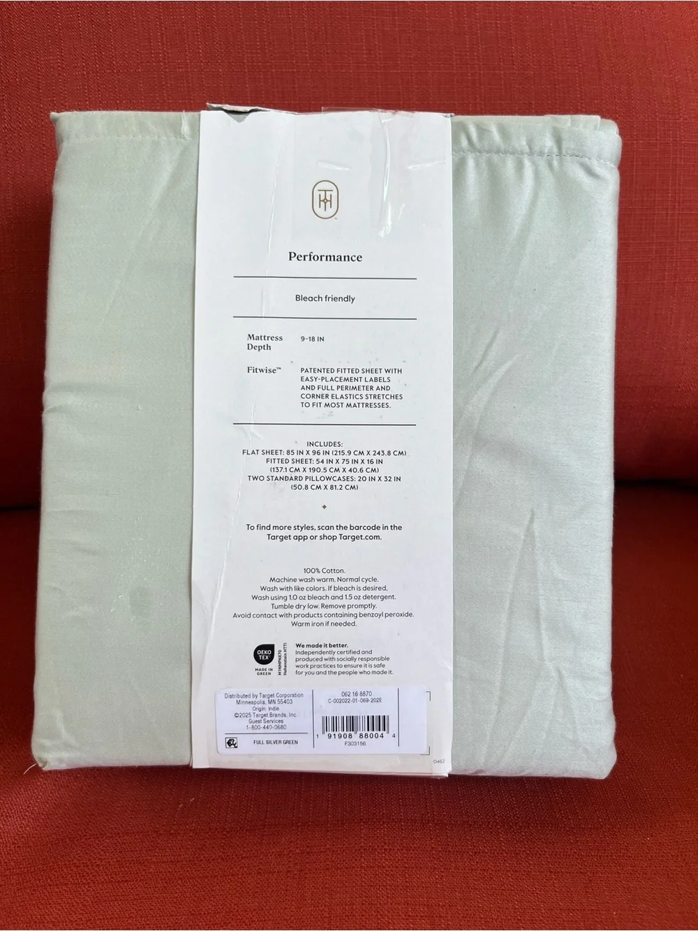 NWT Threshold Performance 400 Thread Count Green Sheets Full